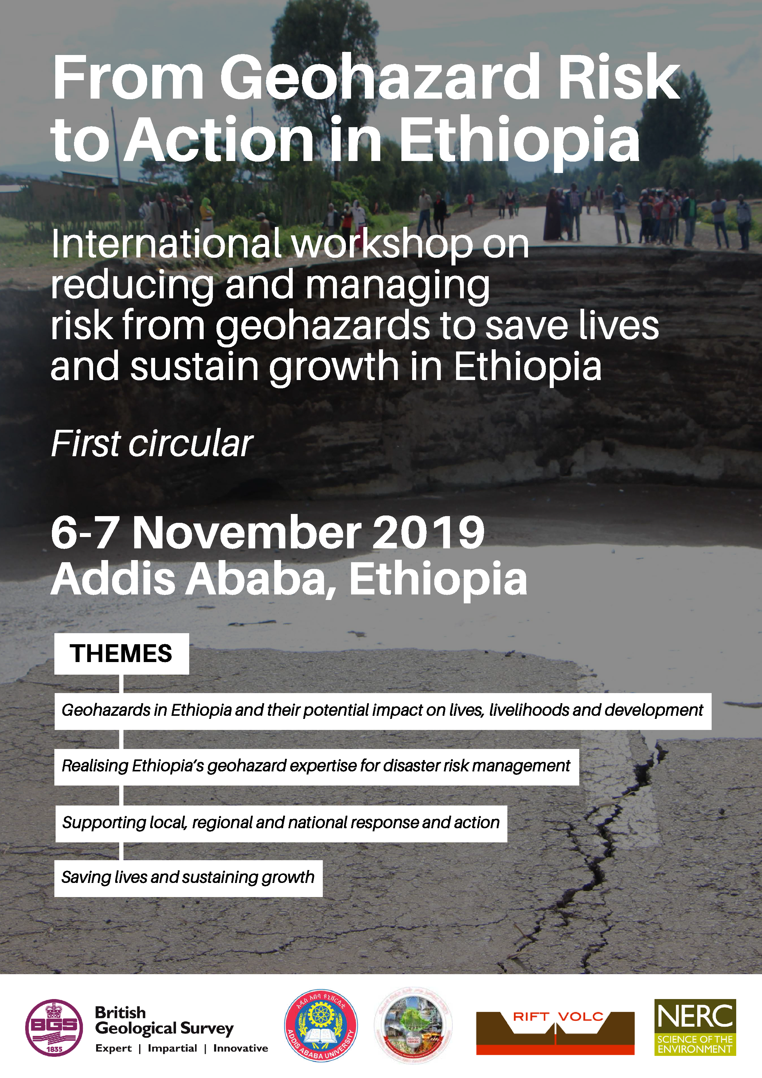 International workshop on reducing and managing risk from geohazards to save lives  and sustain growth in Ethiopia    6-7 November 2019 Addis Ababa, Ethiopia